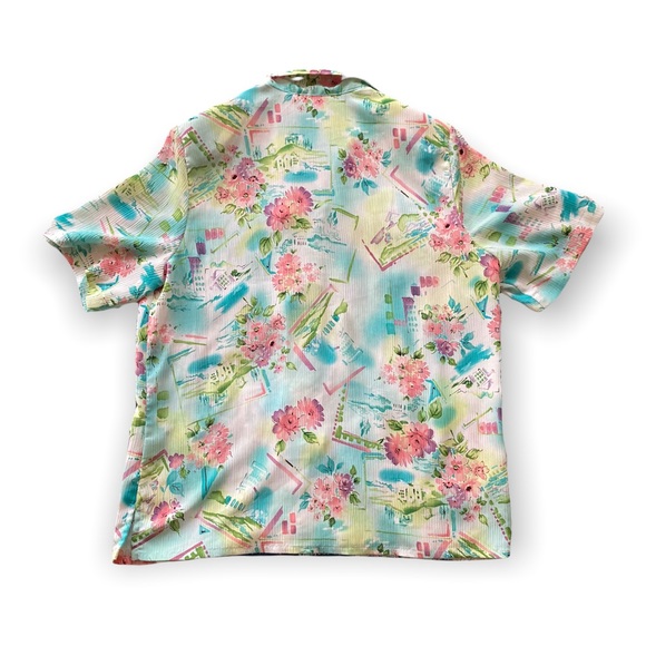 Alia Retro Tropical Hawaiian Bright Multicolor Button Up Blouse SIze 12 - Picture 9 of 9